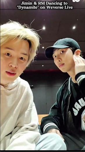 Jimin & RM Dancing to ‘Dynamite’ on Weverse Live #jimin #rm #bts #namjoon #shorts