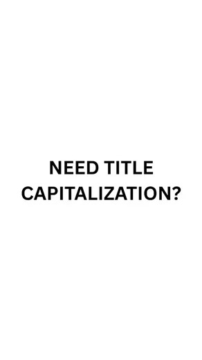 Fix Title Capitalization #shorts