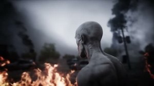 Zombie dans une ville apocalyptique en ruine. Vue sur Armageddon. L'apocalypse des zombies. Animation réaliste 4k.