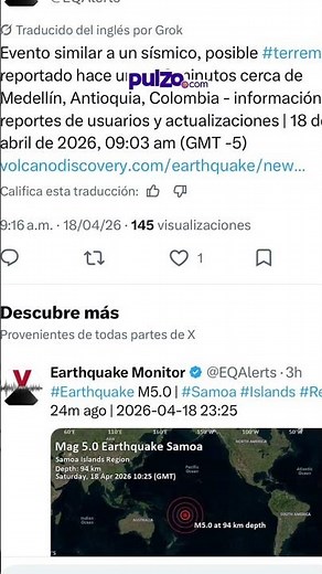 A 3.9 magnitude earthquake struck Antioquia, with its epicenter in Anorí | Pulzo