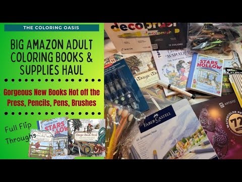 Adult Coloring Books & Supplies Haul | Magic Made Real Campinelli, Stars Hollow, Christl Vogls