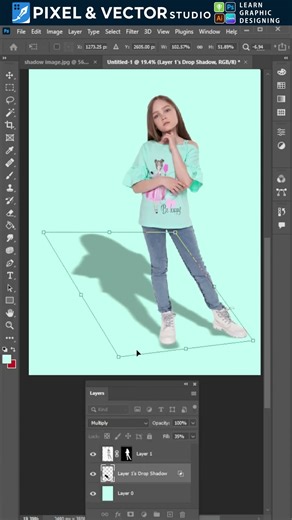 How to create Drop Shadow Photoshop in minute #photoshop #foryou #shortsvideo #fypシ #viralvideo