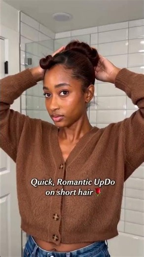 Try this quick romantic updo for short hair in 4 easy steps