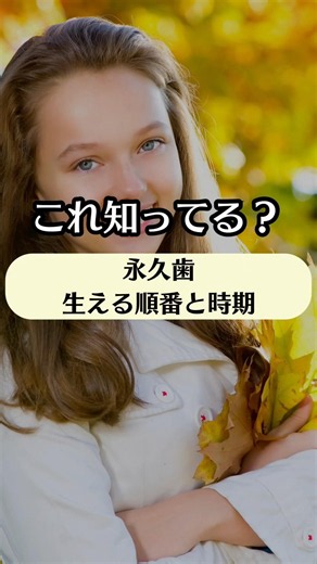 永久歯の生える順番と時期🦷