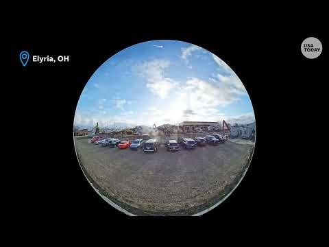 Meteor seen in Ohio: Surveillance cameras capture 7-ton fireball fly across the sky