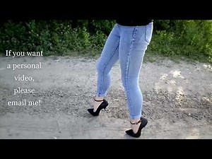 Tried to walk in steel heels on a bad road with stones, stilettos, high heels