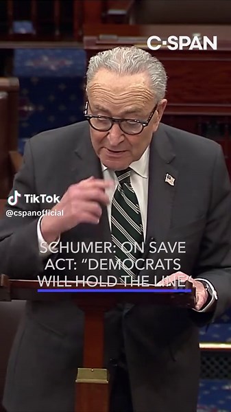 Senate Minority Leader Chuck Schumer (D-NY) on Tuesday sharply criticized the SAVE America Act, Republicans' elections legislation, calling it a