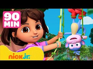 Dora e Botas Balançam em Cipós! & Mais Aventuras na Floresta por 90 Minutos! | Nick Jr. em Português