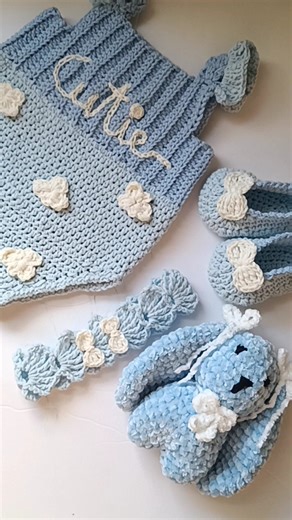 😍beautiful crochet romper set for babies #crochet #handmade