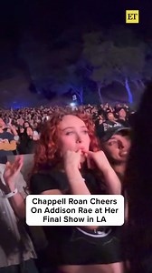 441K views · 3.8K reactions | We love to see two pop girlies supporting each other!  Chappell Roan was spotted living her best life at Addison Rae's final show in Los Angeles, which included a surprise Charli xcx appearance! | Entertainment Tonight | Facebook
