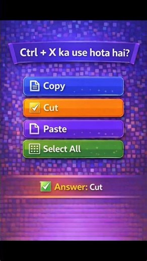 What is the use of Ctrl + X?