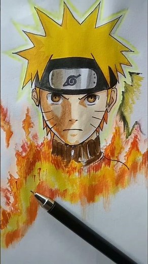 how to draw Naruto kurama chakra mode 🔥step by step #short #anime arts #naruto