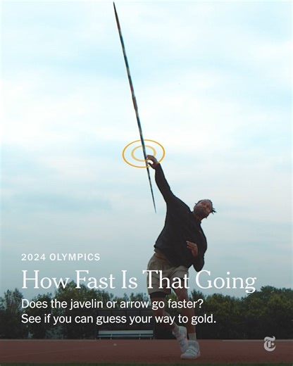 We measured the speeds of objects in eight sports to make our own Olympic game. Can you guess how fast the discus flies? An arrow? The badminton birdie? Take the quiz: https://nyti.ms/3A8PReY | The New York Times