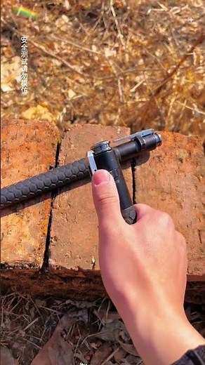 Automatic spring-loaded telescopic three-section stick, one-button extension, solid, compact