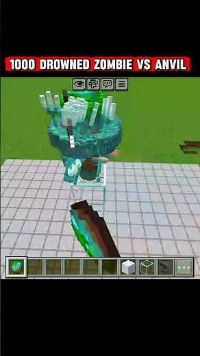 1000 drowned zombie vs anvil 💀 #minecraft #shorts