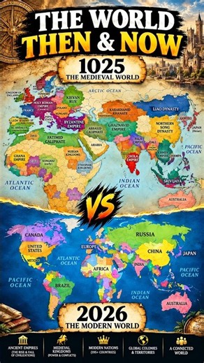 World Map: THEN vs NOW | 1025 vs 2026 🌍 | 1000 Years of Change