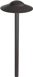 WAC Landscape Lighting, Canopy LED 12V Path and Area Light with 6.5in Round Cap 3000K Warm White Built-in LED in Bronze