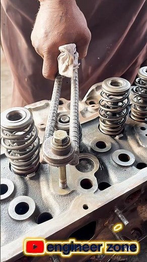 Perfect Engine Head Valve Lock Installation 🔧 Mechanics Precision Work | Engine Rebuild #Shorts