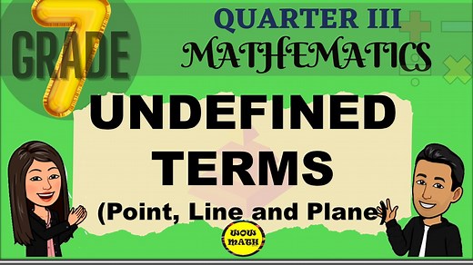 1.6K views · 53 reactions | UNDEFINED TERMS || GRADE 7 MATHEMATICS Q3 | WOW MATH | Facebook