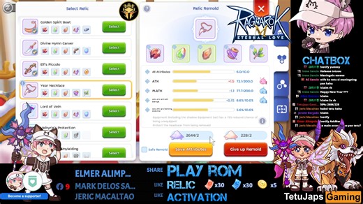 🎮✨ Play RO:M withTetuJaps Gaming Subscribersg – Year Necklace Relic Activation! ✨🎮 🚀 Come and join me as we activate the May 3rd Purple Relic 💜⚡ 🎁 GIVEAWAY TIME! 🎁 We’ll be giving away “January” Red 🔴 & Blue 🔵 Codes via Poring Race 💨🏁 💎 Dust Check! 💎 ✅ 3,000 F2P Dust 🆓✨ 💰 200 P2W Dust 💎🔥 ❓🤔 Will it be enough… or will RNGesus strike again?! 🎲🙏 To Join: Participants must be follower of my page: TetuJaps Gaming [https://www.facebook.com/nivekdrawdeTV] 1. Type !notify (followers/v