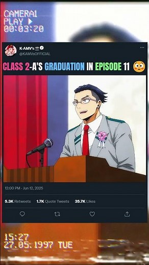 CLASS 2-A'S GRADUATION IN EPISODE 11 😳 | #anime #bnha #mha #animeedit #myheroacademia