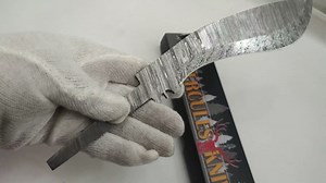 Custom Hand Forged Damascus Steel Blank Blade Hunting Knife Kukri Bowie Blade Damascus Blade Billet Camping, Survival, Collectors Knives Handmade Knife Making Supply (BWE-01)