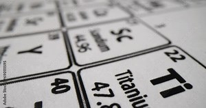 Chemical periodic system of elements closeup 4k movie. Chemical education concept