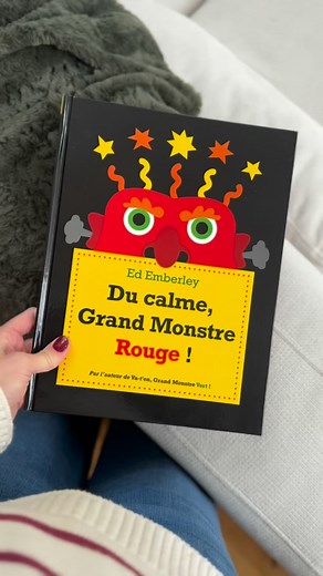 « Grand Monstre Rouge est très en colère! » Mais… plus le monstre respire et plus il s’apaise. Le gros plus: toutes les découpes dans l’album! 😍 Un hit pour le thème des émotions au préscolaire! 😊 | Présco et littérature jeunesse