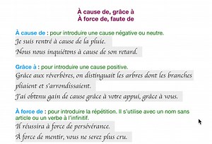 13K views · 735 reactions | Locution prépositive de la cause : à cause de, grâce à, à force de, faute de. | Youssef le français | Facebook