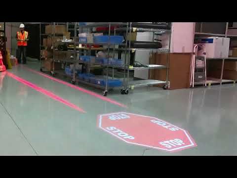 Warehouse Floor Marking System - Laser Walkway & Virtual Sign