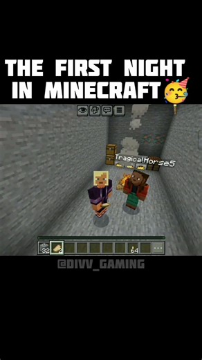 Surviving First Night With Friend in #minecraft Be Like 😂🔥