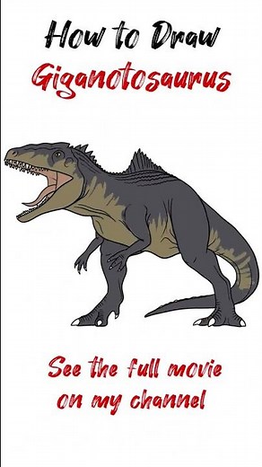 How to draw a dinosaur Giganotosaurus from Jurassic World Dominion #shorts