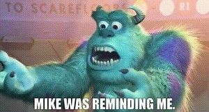 Mike was reminding me.