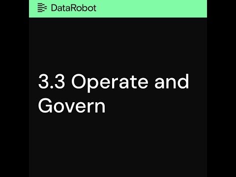 Chapter 3.3 Operate and Govern