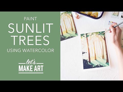 Let's Paint Sunlit Trees | Watercolor Landscape Painting Tutorial by Sarah Cray of Let's Make Art