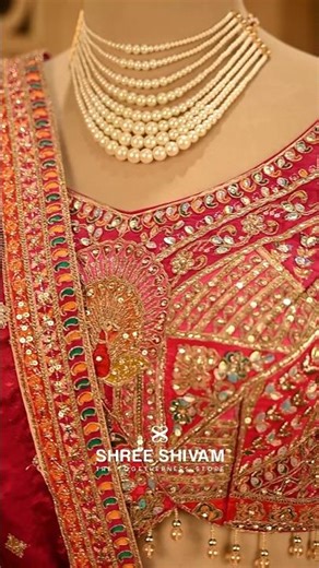Wedding Day Lookbook: Red Silk Lehenga with Gold Border | Shree Shivam