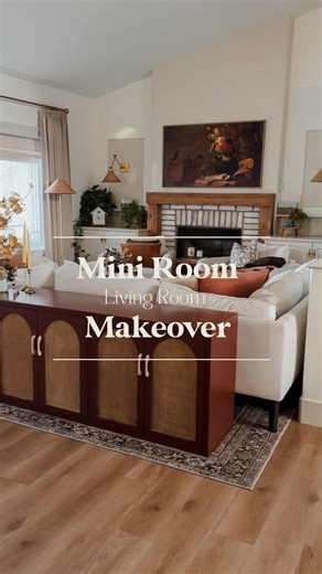 Brittany Robertson on Instagram: "I can’t believe what difference these two small changes made to our living room. I painted the cabinet a 50/50 mixture of SW rustic red and fiery brown. When I’m painting laminated surfaces I use kilz original and do a thin coat. I didn’t sand these just made sure they were cleaned with a damp cloth and dry before painting. Kilz original is oil based so be very careful when painting with it, you can’t use water to clean it up! After it’s dry I paint whatever col