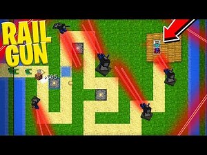 *RAIL GUN TURRET MOD* MINECRAFT TOWER DEFENSE - MINECRAFT MODDED MINIGAME | JeromeASF