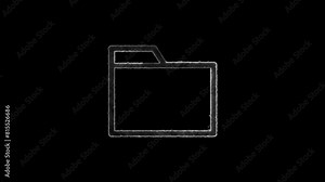 Animation of folder opening and closing. computer file folder with documents. Stock Video