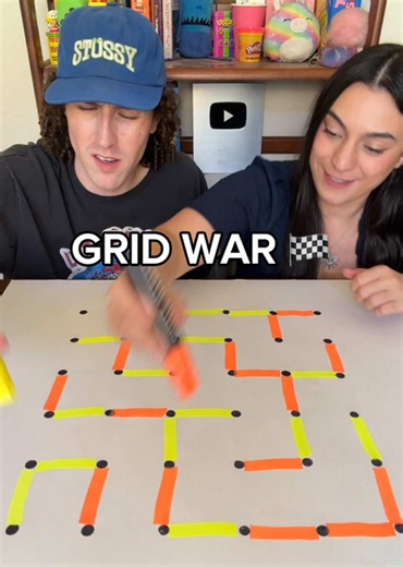 GRID WAR🏁 [Orange🍊 vs Butter🧈] #gamenight #boardgames #games #coupleschallenge #challenge