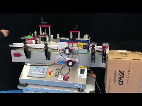 Desktop automatic round bottle labeling machine for jars, small tabletop beer cans labeling machine