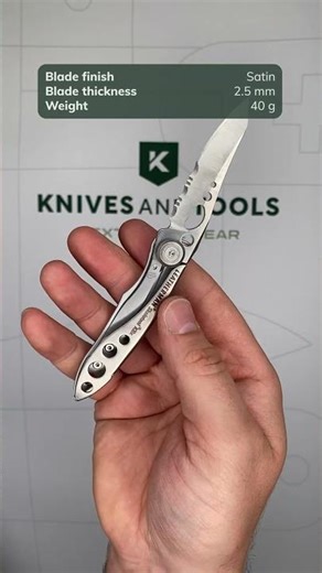 Leatherman Skeletool Knife KBx partially serrated pocket knife, silver