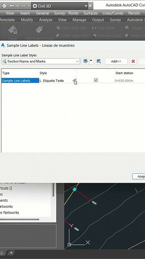 🔴Dominando Etiquetas en Sample Lines: Tutorial de AutoCAD Civil 3D
