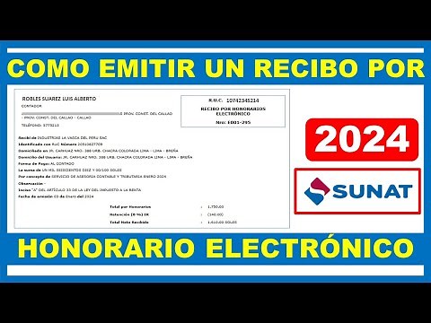 How to issue an electronic receipt for professional fees 2024 - SUNAT