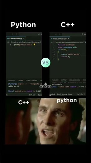 Python vs C++ #codecrafting #coding #anime #codemasters