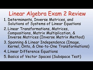 Linear Algebra Exam 2 Review Problems and Solutions (including Inverse Matrix Method)