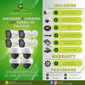 CityCure Technology offers CCTV channel package for your Residential, Rent Spaces, Commercial Spaces, Office, Warehouse, Small to Medium business, and other Places that you want an Eye watching it 24/7. Services that we offer. ✅ CCTV and Surveillance System ✅ Access Control System ✅ Time and Attendance ✅ WIFI and Access Point System ✅ Electric Fence ✅ Automatic Parking Barrier ✅ Fire Detection and Alarm System ✅ Public Address System ✅ Audio and Video Intercom ✅ Turnstile System ✅ Metal Detector