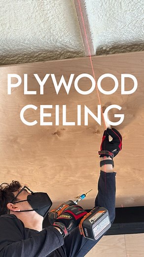 40Figs | Woodworking & DIY Home Renovation on Instagram: "Plywood ceiling using pre-finished Birch plywood sheets. Check out our YT channel to see full video with a a more detailed explanation. Link in bio. #woodworking #renovation #makesomething #plywood"