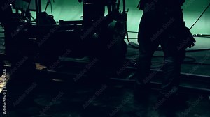 a dolly track on hollywood green screen film set