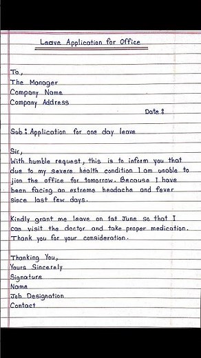 Leave Application for Office ||
